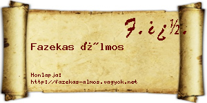Fazekas Álmos névjegykártya