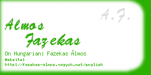 almos fazekas business card